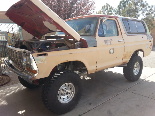 Moved the bronco from the back of the house to the front today to start working on it.