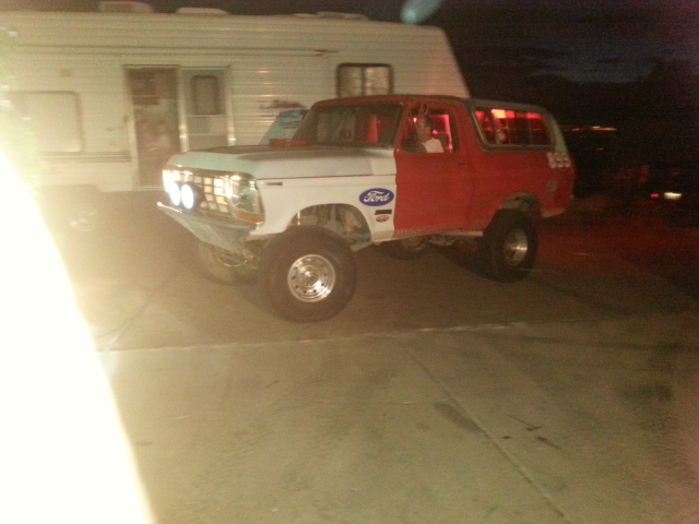 Test driving the bronco.