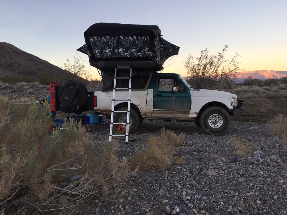 Camping just up from teakettle junction.