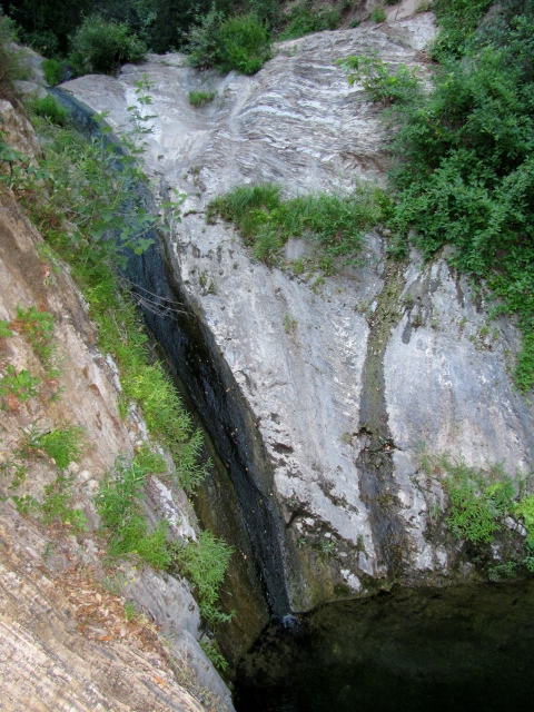 The natural water slide and pond/waterfall.