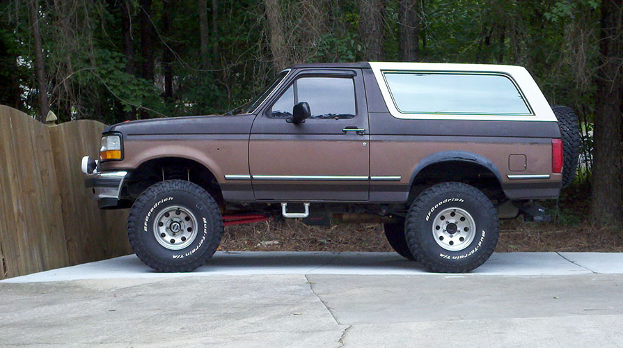 Here is what my rig looked like with the 4&quot; Superlift #184 springs on it. It moved my rear end forward and hit all the time.